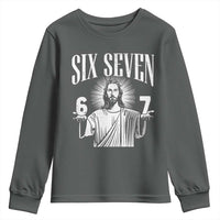 Funny Jesus 67 Youth Sweatshirt God Six Seven Meme Religious Christian - Wonder Print Shop
