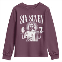 Funny Jesus 67 Youth Sweatshirt God Six Seven Meme Religious Christian - Wonder Print Shop