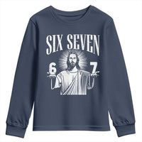 Funny Jesus 67 Youth Sweatshirt God Six Seven Meme Religious Christian - Wonder Print Shop