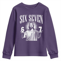 Funny Jesus 67 Youth Sweatshirt God Six Seven Meme Religious Christian - Wonder Print Shop