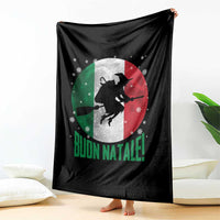 Buon Natale Italian Christmas Throw Blanket La Befana Italian Folklore Witch - Wonder Print Shop