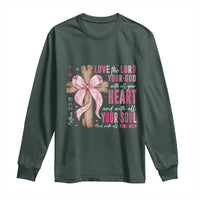 Christian Religious God Long Sleeve Shirt Love The Lord Your God With All Your Heart Bible Valentine's Day