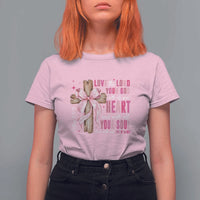 Christian Religious God T Shirt For Women Love The Lord Your God With All Your Heart Bible Valentine's Day