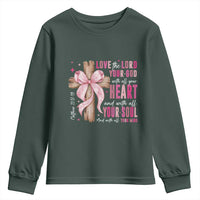 Christian Religious God Youth Sweatshirt Love The Lord Your God With All Your Heart Bible Valentine's Day