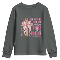 Christian Religious God Youth Sweatshirt Love The Lord Your God With All Your Heart Bible Valentine's Day