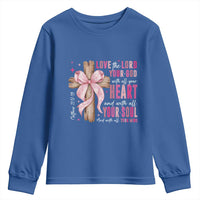 Christian Religious God Youth Sweatshirt Love The Lord Your God With All Your Heart Bible Valentine's Day