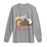 Funny Valentine's Day Cupid Cat Long Sleeve Shirt Happy Meowentines