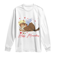 Funny Valentine's Day Cupid Cat Long Sleeve Shirt Happy Meowentines