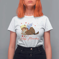 Funny Valentine's Day Cupid Cat T Shirt For Women Happy Meowentines