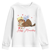 Funny Valentine's Day Cupid Cat Youth Sweatshirt Happy Meowentines