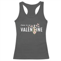 Christian Religious God Valentine's Day Racerback Tank Top Jesus Is My Valentine Rose Flowers