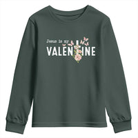 Christian Religious God Valentine's Day Youth Sweatshirt Jesus Is My Valentine Rose Flowers