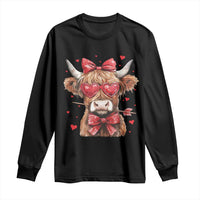 Funny Western Highland Cow Farm Valentine Long Sleeve Shirt