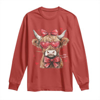 Funny Western Highland Cow Farm Valentine Long Sleeve Shirt