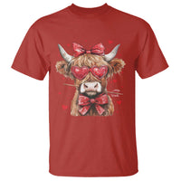 Funny Western Highland Cow Farm Valentine T Shirt