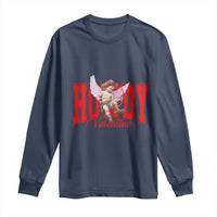 Funny Howdy Valentine Long Sleeve Shirt Valentine's Day Western Cowboy Cupid