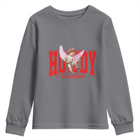 Funny Howdy Valentine Youth Sweatshirt Valentine's Day Western Cowboy Cupid