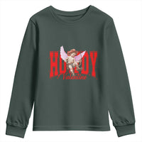 Funny Howdy Valentine Youth Sweatshirt Valentine's Day Western Cowboy Cupid