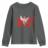 Funny Howdy Valentine Youth Sweatshirt Valentine's Day Western Cowboy Cupid