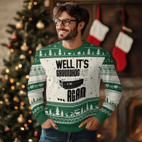 Well Its Groundhog Day Again Ugly Christmas Sweater Funny Woodchuck Groundhog - Wonder Print Shop