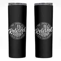 Funny Retirement 2026 Skinny Tumbler The Legend Has Retired Not My Problem Anymore American Flag - Wonder Print Shop