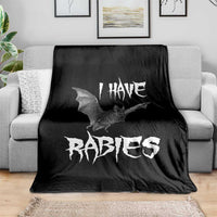 I Have Rabies Bat Throw Blanket Funny Meme Quotes - Wonder Print Shop