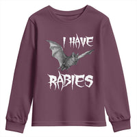 I Have Rabies Bat Youth Sweatshirt Funny Meme Quotes - Wonder Print Shop