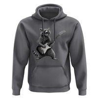 Funny Raccoon Playing Guitar Rock and Roll Hoodie