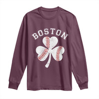 Funny Boston St Patricks Day Baseball Shamrock Long Sleeve Shirt