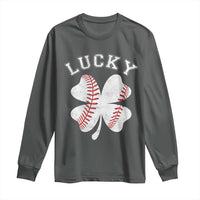 Funny Baseball Lucky Clover St Patricks Day Long Sleeve Shirt