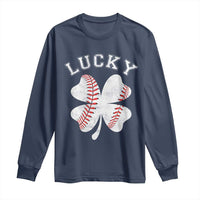 Funny Baseball Lucky Clover St Patricks Day Long Sleeve Shirt