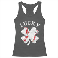 Funny Baseball Lucky Clover St Patricks Day Racerback Tank Top