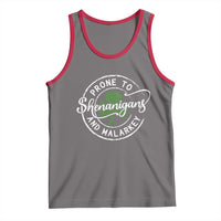 Prone To Shenanigans And Malarkey Tank Top Funny St Patricks Day Irish Shamrock