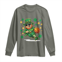Leprechaun Basketball St Patricks Day Sport Lover Long Sleeve Shirt