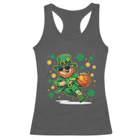 Leprechaun Basketball St Patricks Day Sport Lover Racerback Tank Top