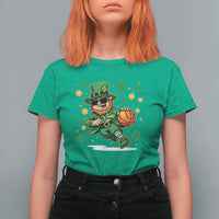 Leprechaun Basketball St Patricks Day Sport Lover T Shirt For Women