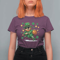 Leprechaun Basketball St Patricks Day Sport Lover T Shirt For Women