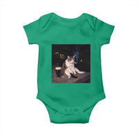 Funny Cigarette And Drinking Irish Stout Beer Cat Meme Baby Onesie