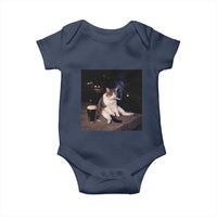 Funny Cigarette And Drinking Irish Stout Beer Cat Meme Baby Onesie