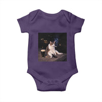 Funny Cigarette And Drinking Irish Stout Beer Cat Meme Baby Onesie