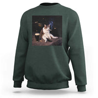 Funny Cigarette And Drinking Irish Stout Beer Cat Meme Sweatshirt