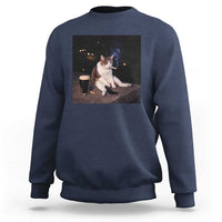 Funny Cigarette And Drinking Irish Stout Beer Cat Meme Sweatshirt