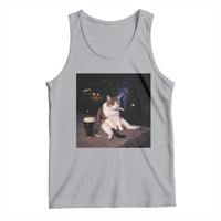 Funny Cigarette And Drinking Irish Stout Beer Cat Meme Tank Top