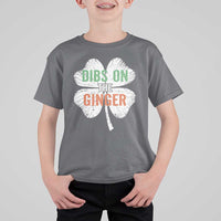 Funny St Patricks Day Dibs On The Ginger T Shirt For Kid Irish Redhead Shamrock