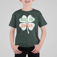 Funny St Patricks Day Dibs On The Ginger T Shirt For Kid Irish Redhead Shamrock