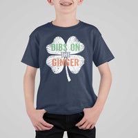 Funny St Patricks Day Dibs On The Ginger T Shirt For Kid Irish Redhead Shamrock