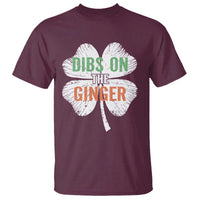 Funny St Patricks Day Dibs On The Ginger T Shirt Irish Redhead Shamrock