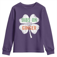 Funny St Patricks Day Dibs On The Ginger Youth Sweatshirt Irish Redhead Shamrock