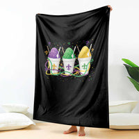 Funny Mardi Gras Snowballs Fat Tuesday Carnival Beads Throw Blanket