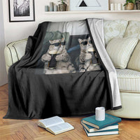 Funny Cat Drinking Irish Stout Beer Throw Blanket Black Beer and Cat Lovers